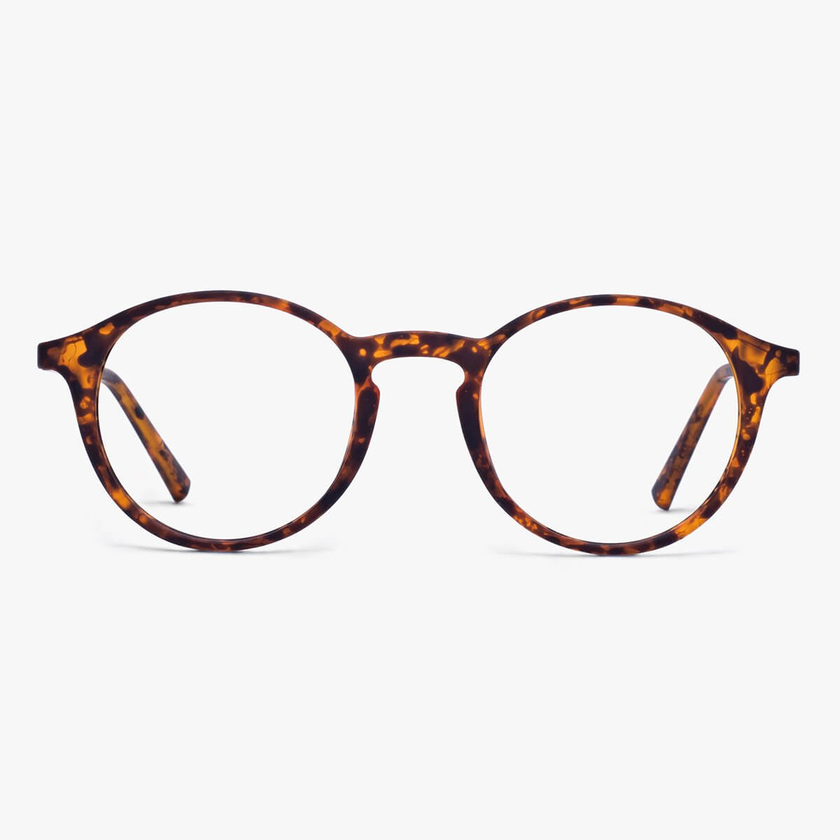 Round tortoiseshell reading glasses with classic design