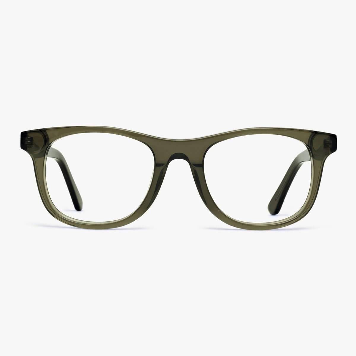 Malmö Shiny Olive rectangular olive green glasses