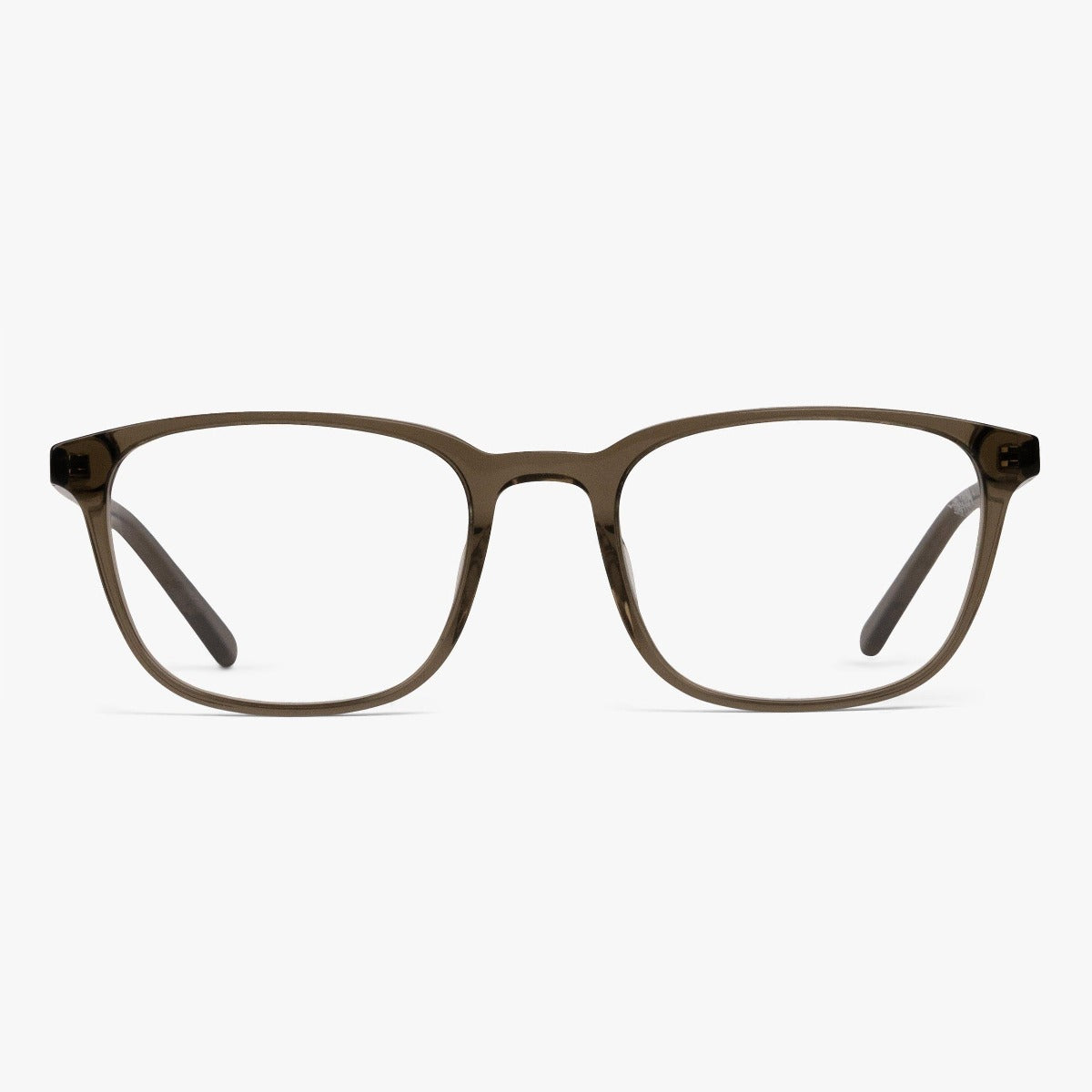 Men's Ebeltoft Shiny Olive square glasses with wide frames