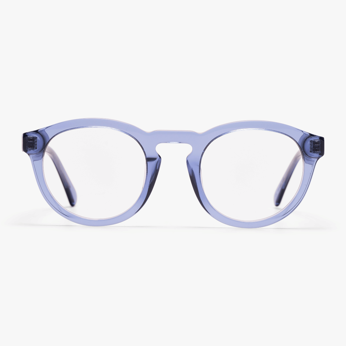 Men's Gråsten Crystal Blue round reading glasses with crystal blue frame