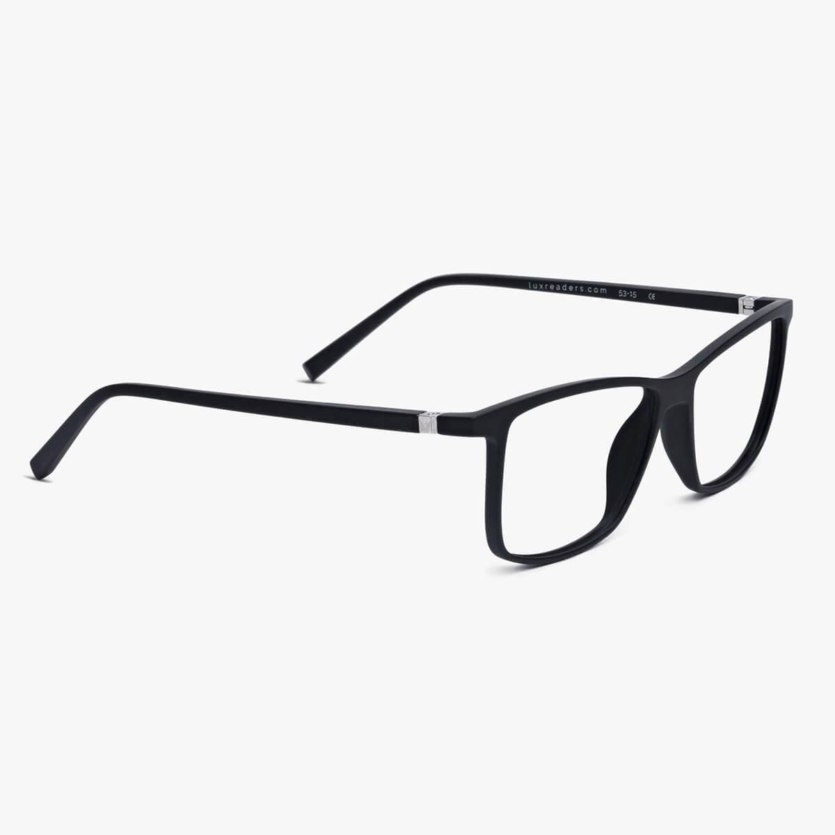 Men's København black rectangular glasses with sleek design