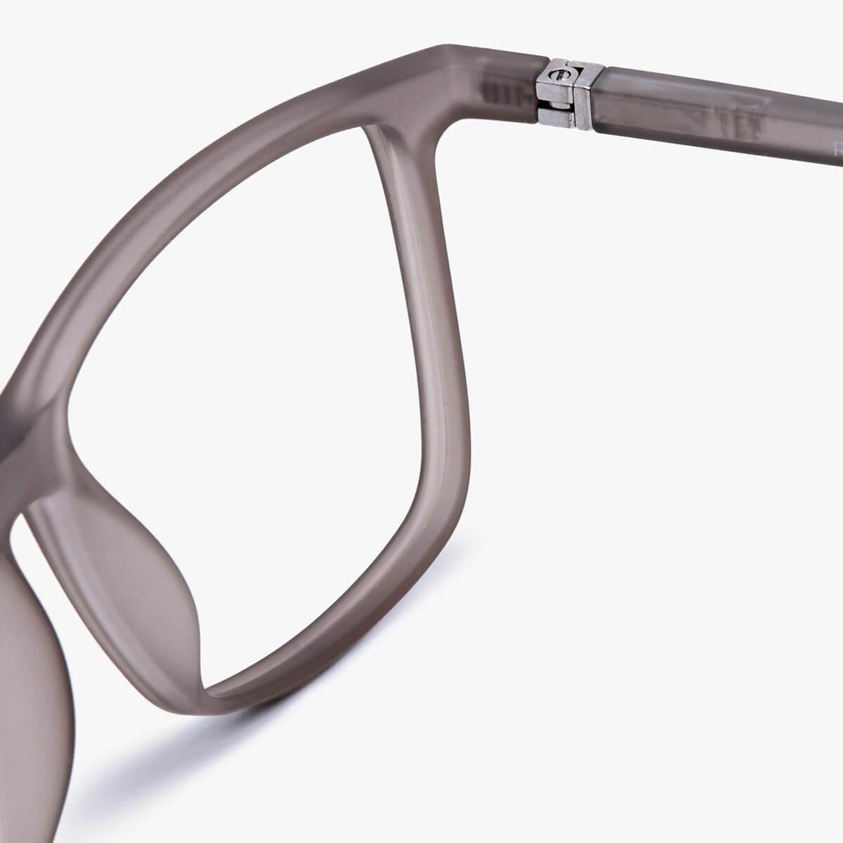 Men's København grey glasses with a sleek matte finish and metal hinge detail
