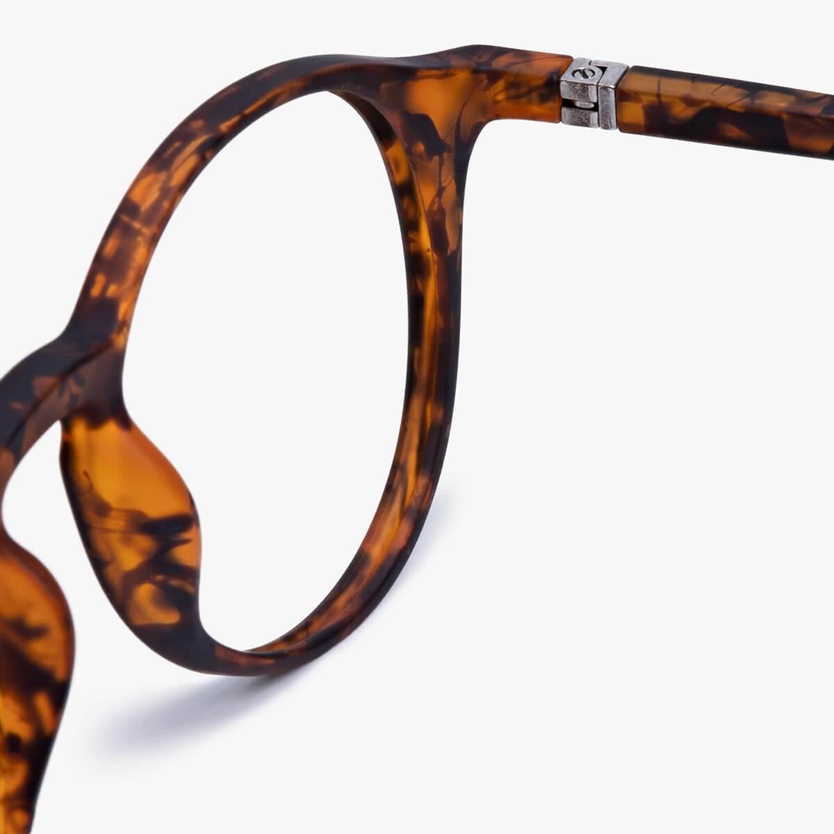 Tortoise shell reading glasses frame with elegant hinges