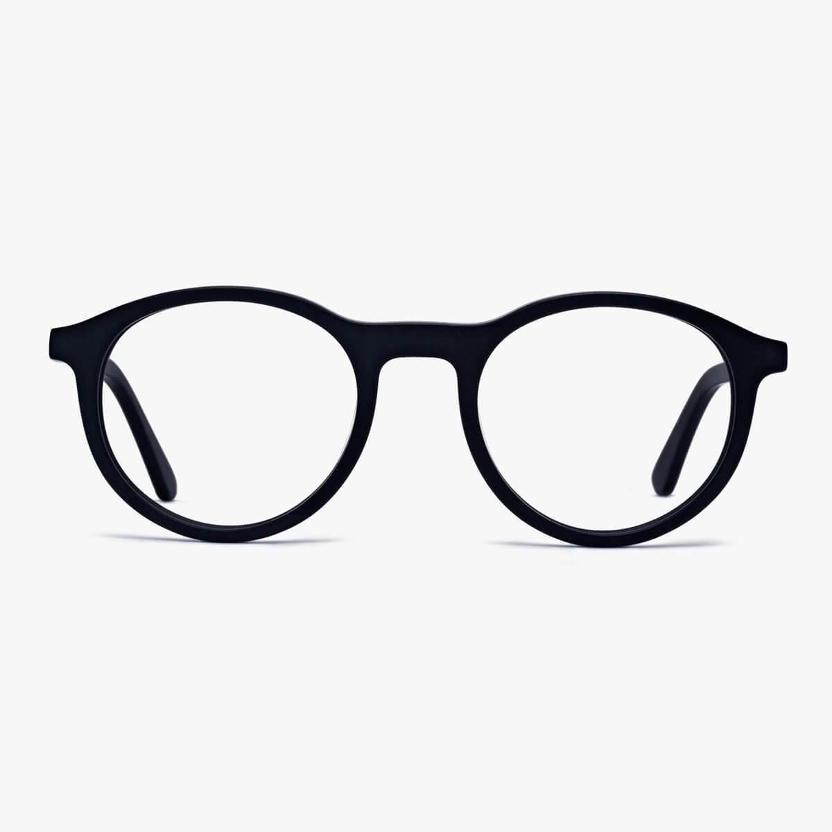 Men's Løkken black round reading glasses with matte finish