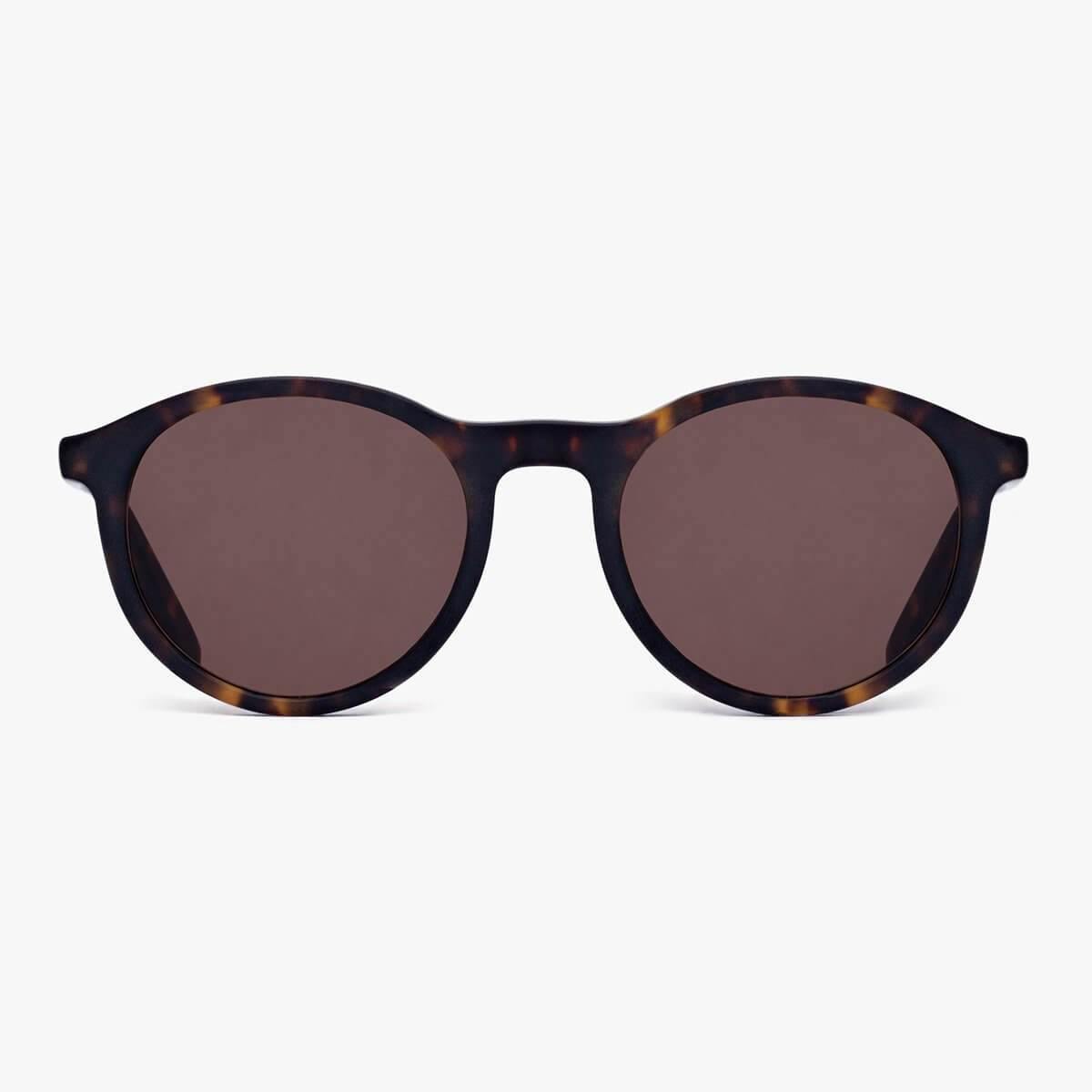 Men's dark turtle reading glasses with round frames