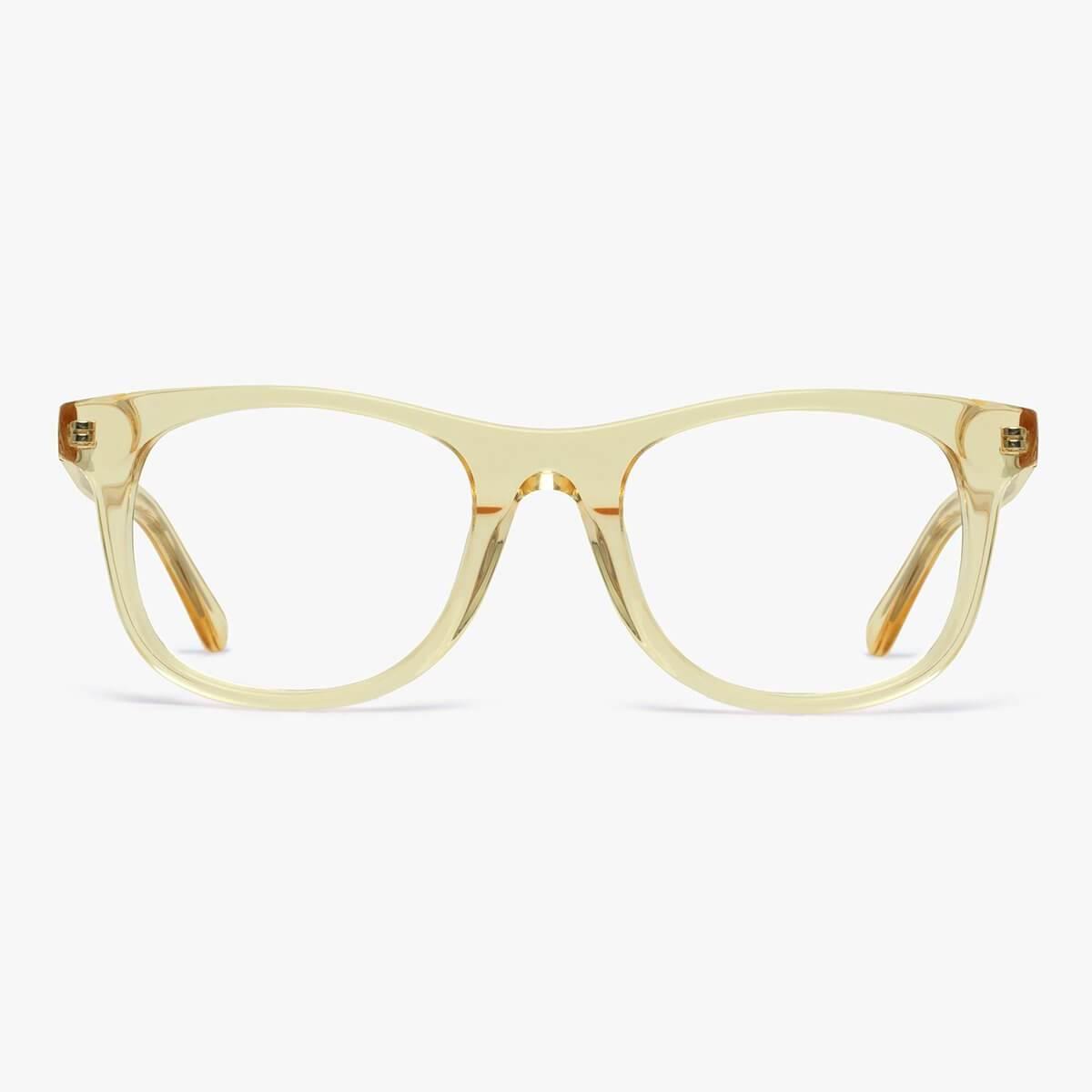 Men's Malmö Crystal Lemon glasses with clear frames and full-rim style