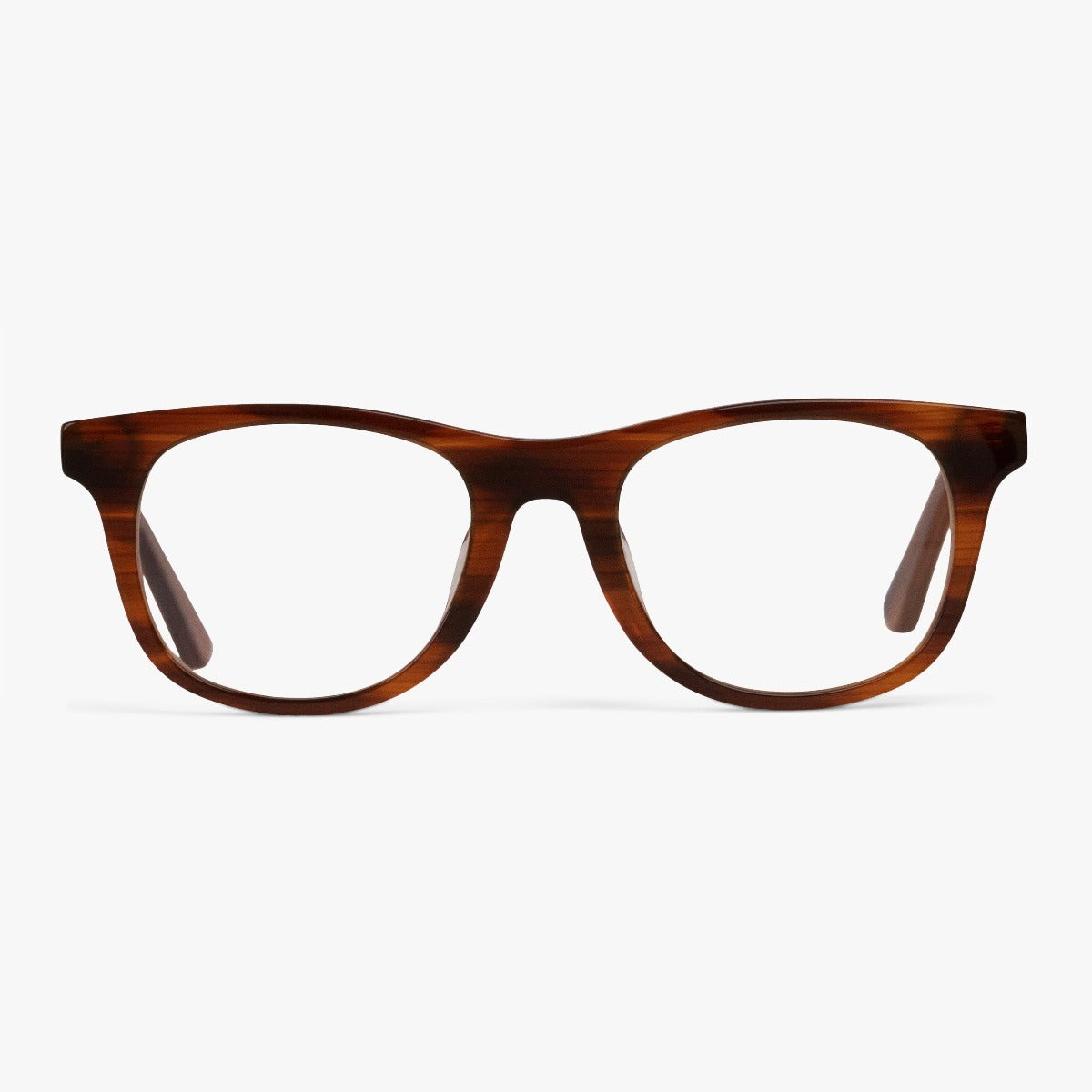 Men's Malmö shiny walnut brown glasses with rectangular frame