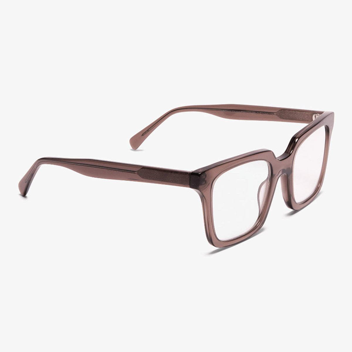 Men's Tisvilde crystal grey square glasses with a translucent frame