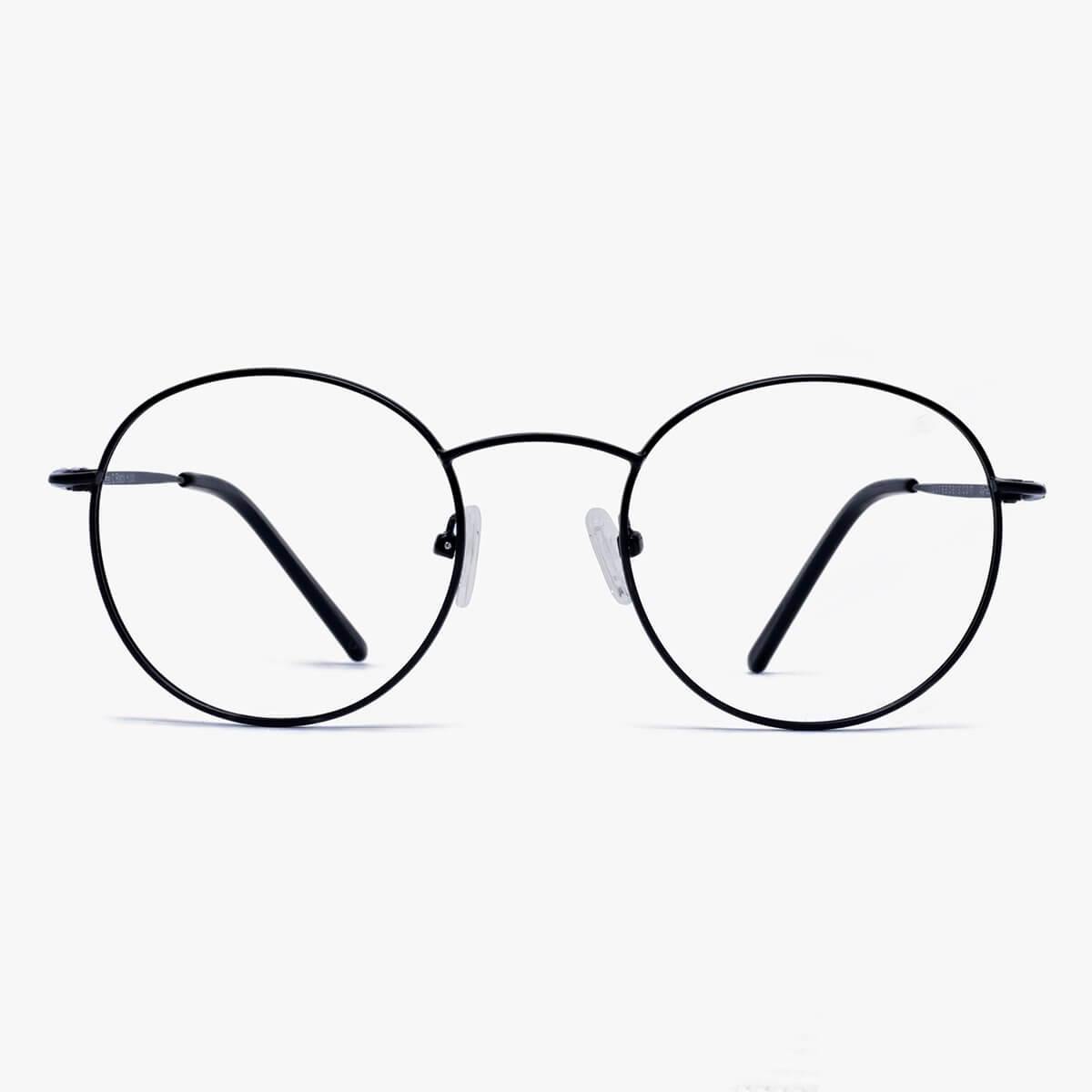 Men's Tromsø Black round glasses with thin black frames