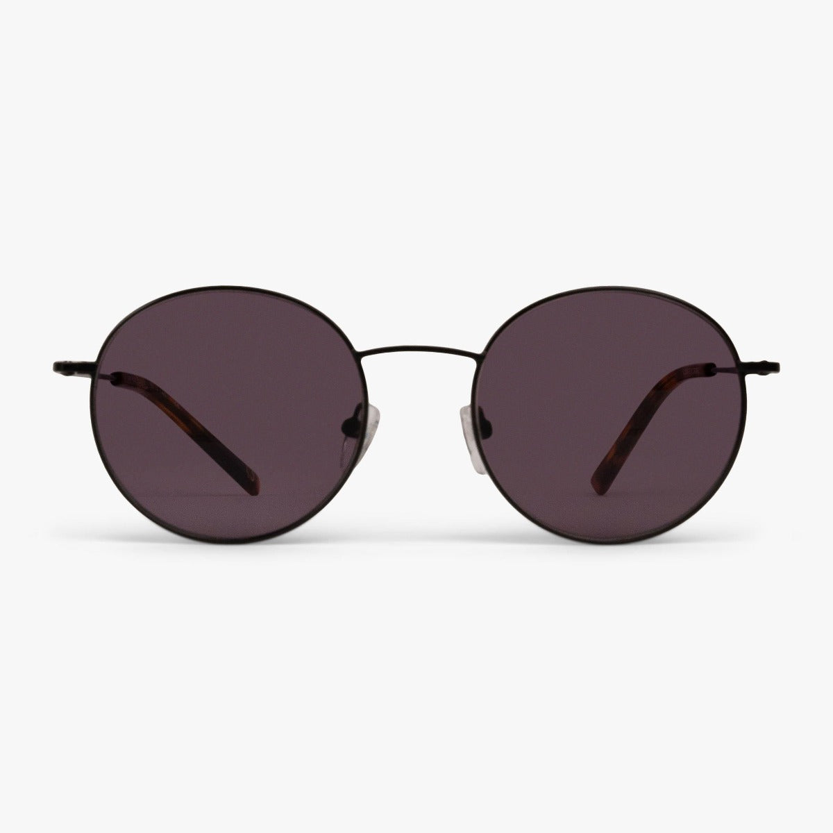 Men's Tromsø Black round sunglasses with dark lenses and slim frame