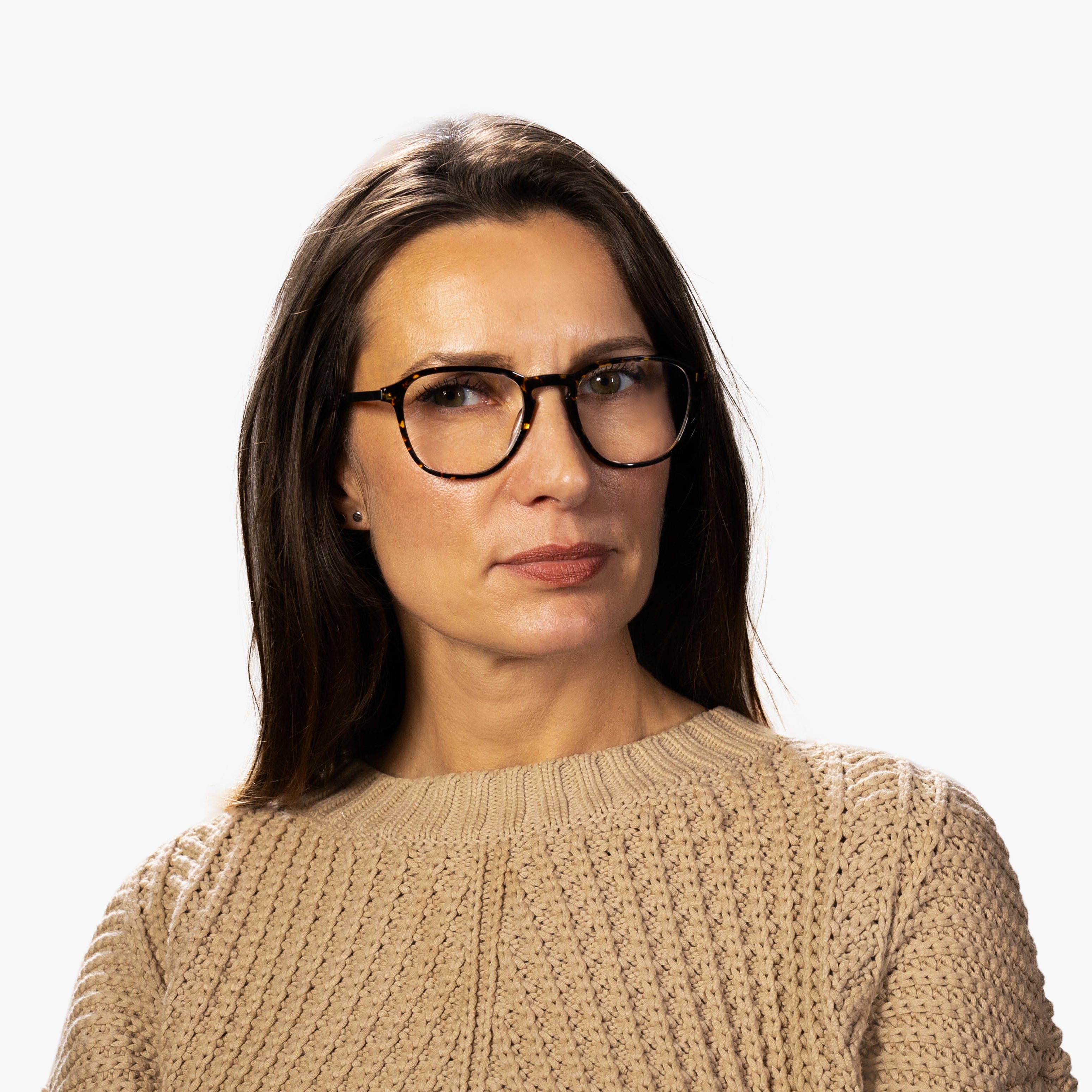 Person wearing Rønne Dark Turtle glasses