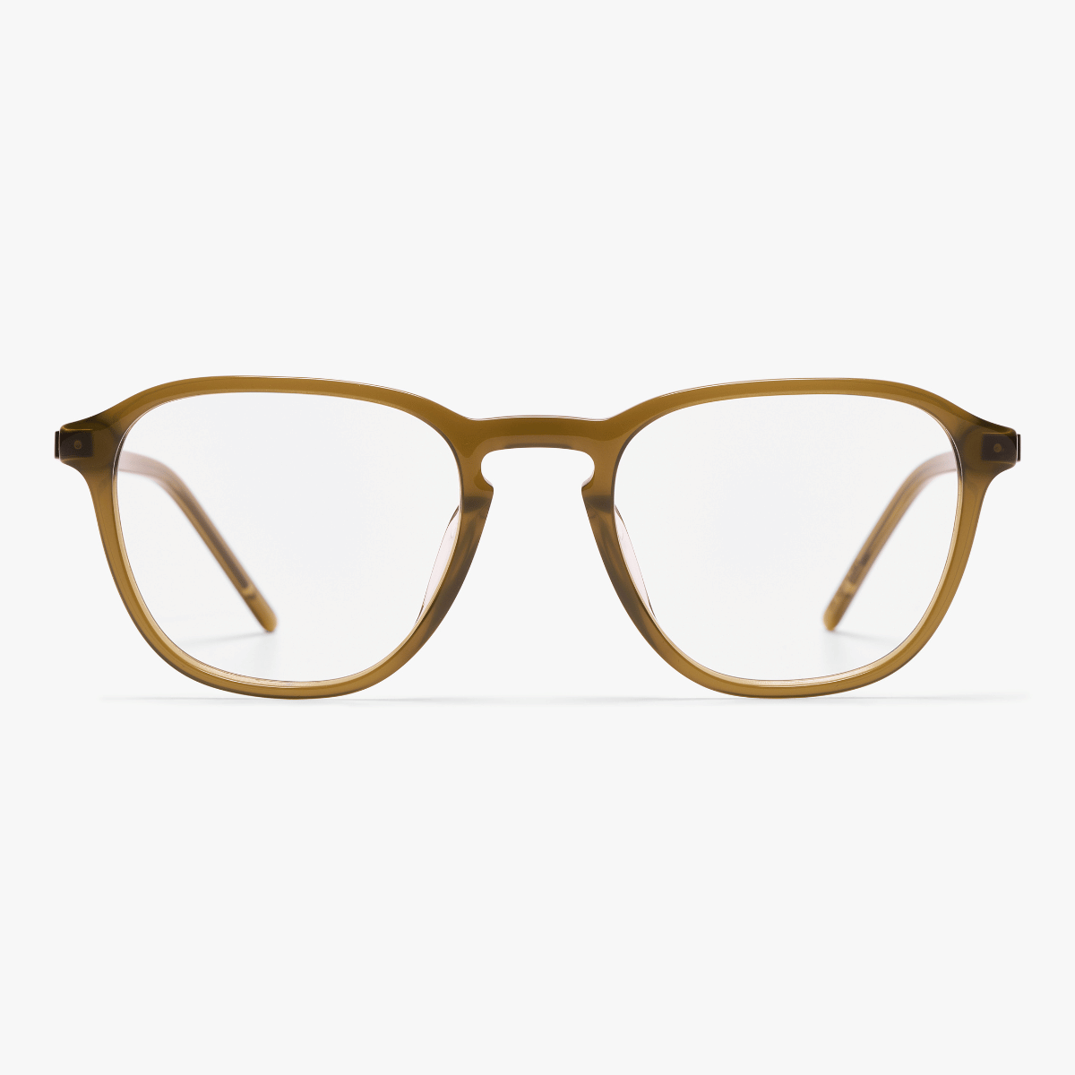 Rønne Shiny Olive reading glasses with transparent olive frame