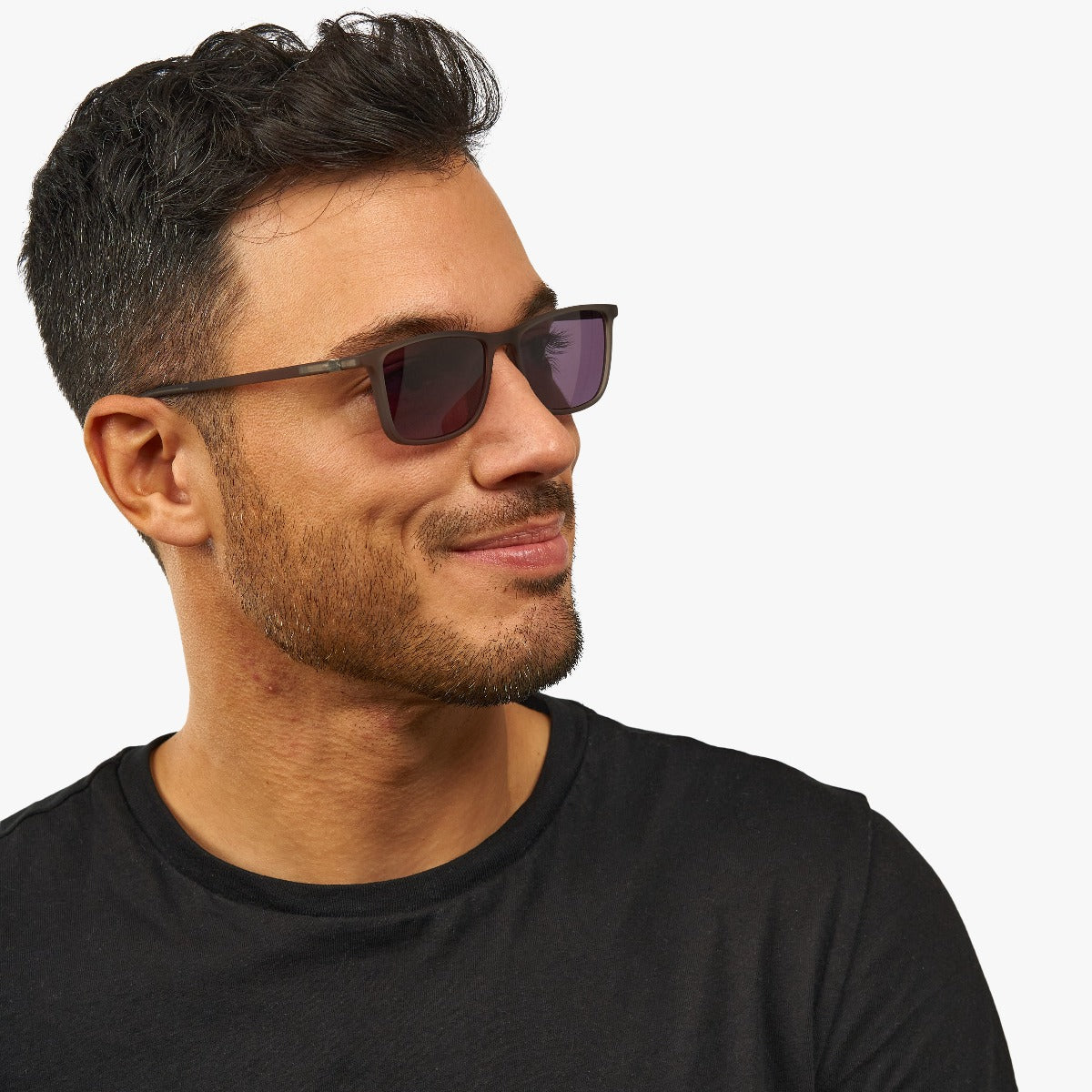 Person wearing Skagen Grey reading glasses