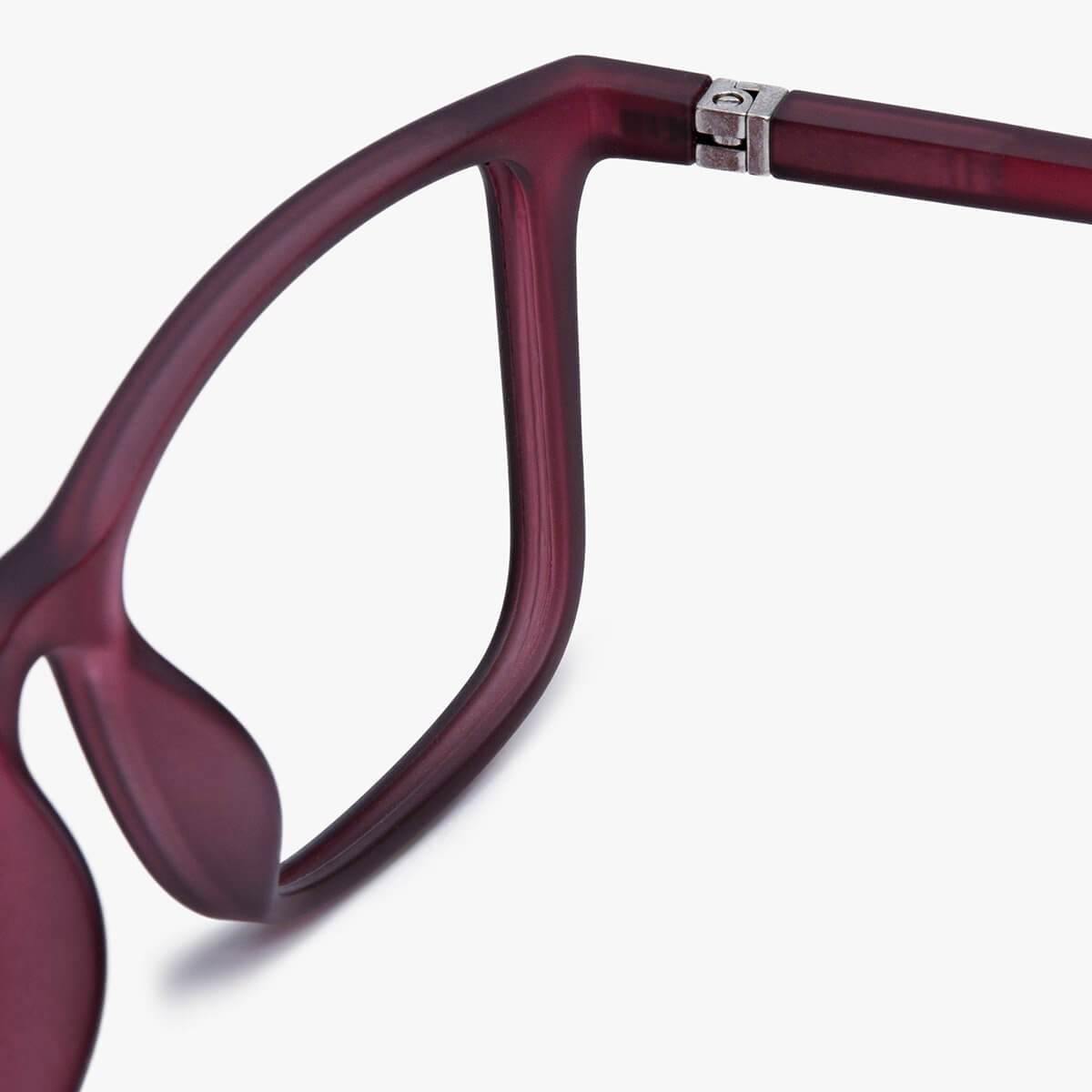 Skagen Red reading glasses with translucent red frame