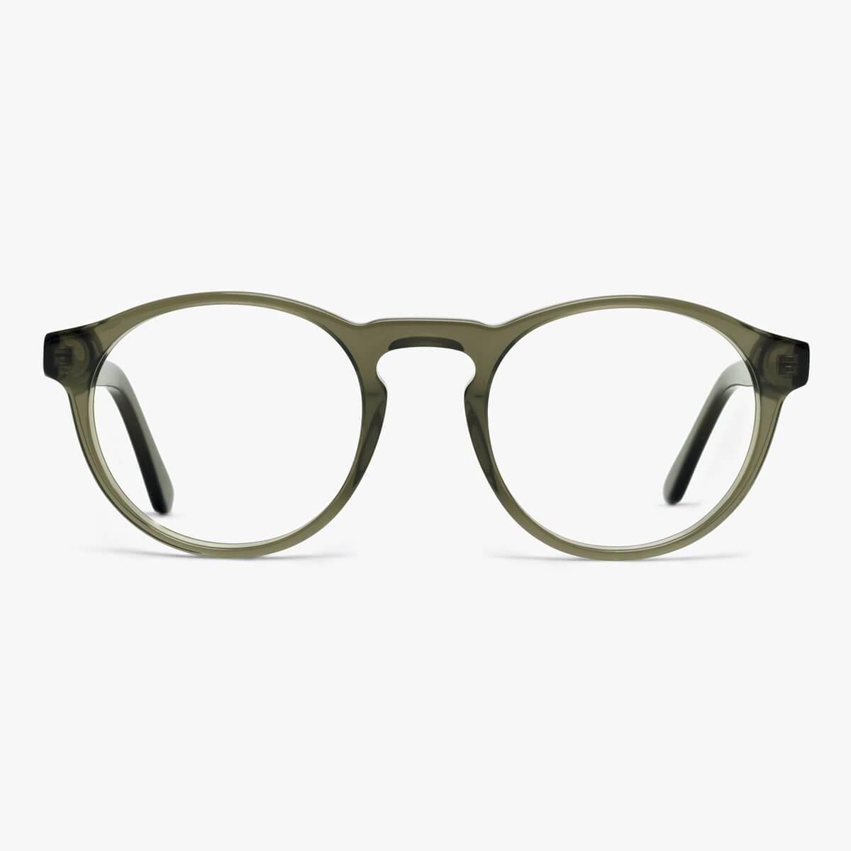 Trondheim Shiny Olive round olive reading glasses