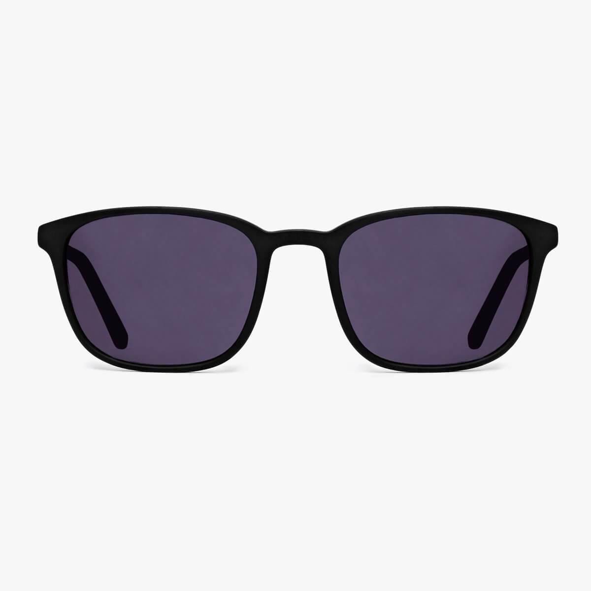 Women's Ebeltoft Black square sunglasses with black frames and dark lenses