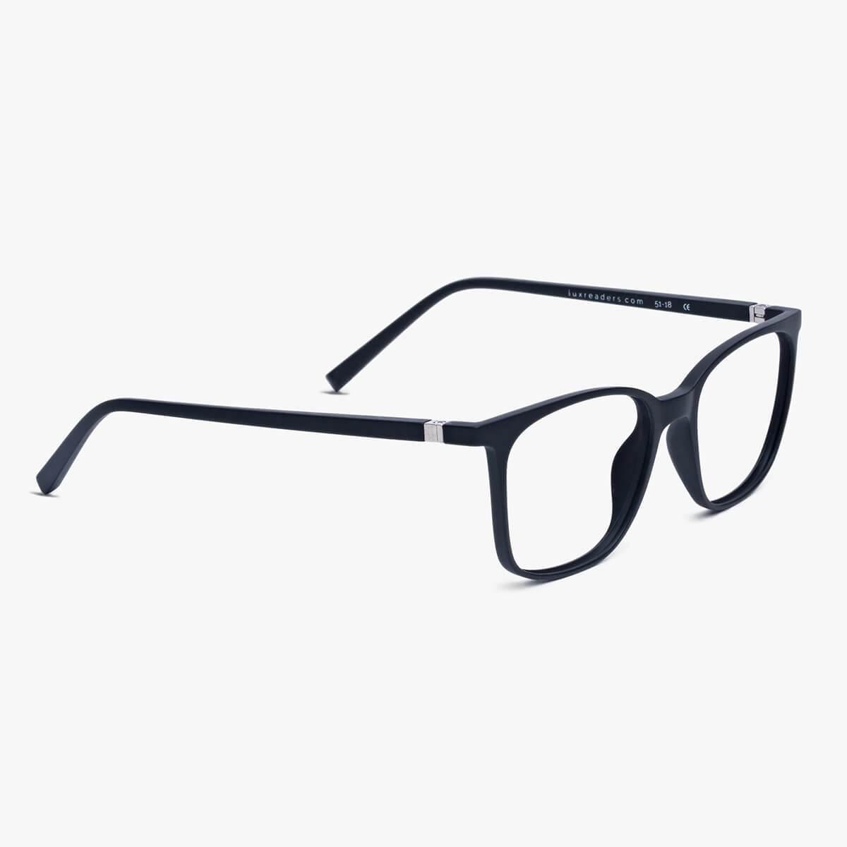 Black women's reading glasses with rectangular frames by Luxreaders