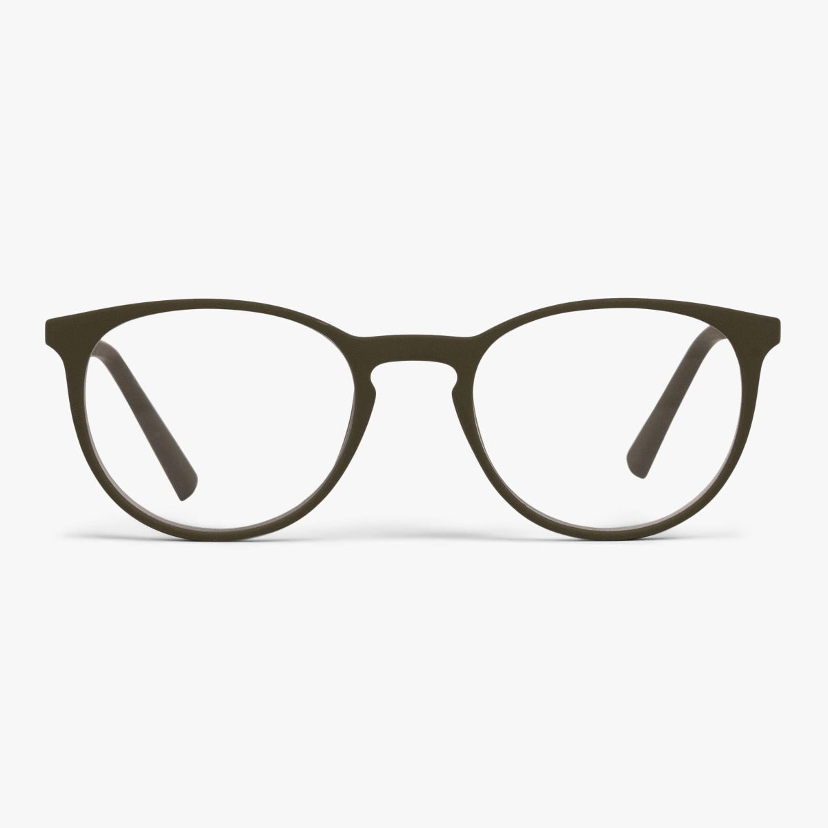 Women's Stockholm Dark Army round dark green glasses